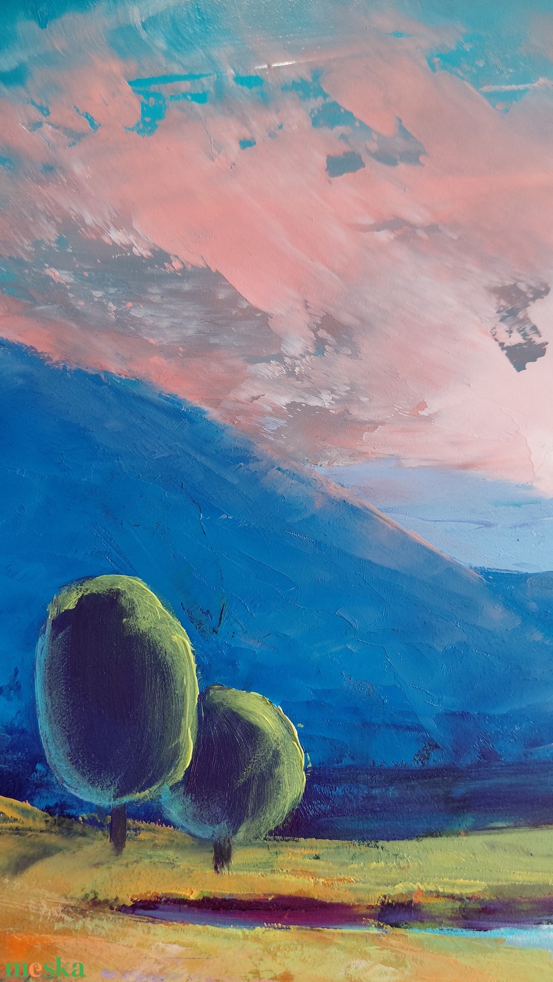 A nyugalom völgye - Eredeti, texturált, absztrakt tájkép, olajfestmény - művészet - festmény - olajfestmény - Meska.hu