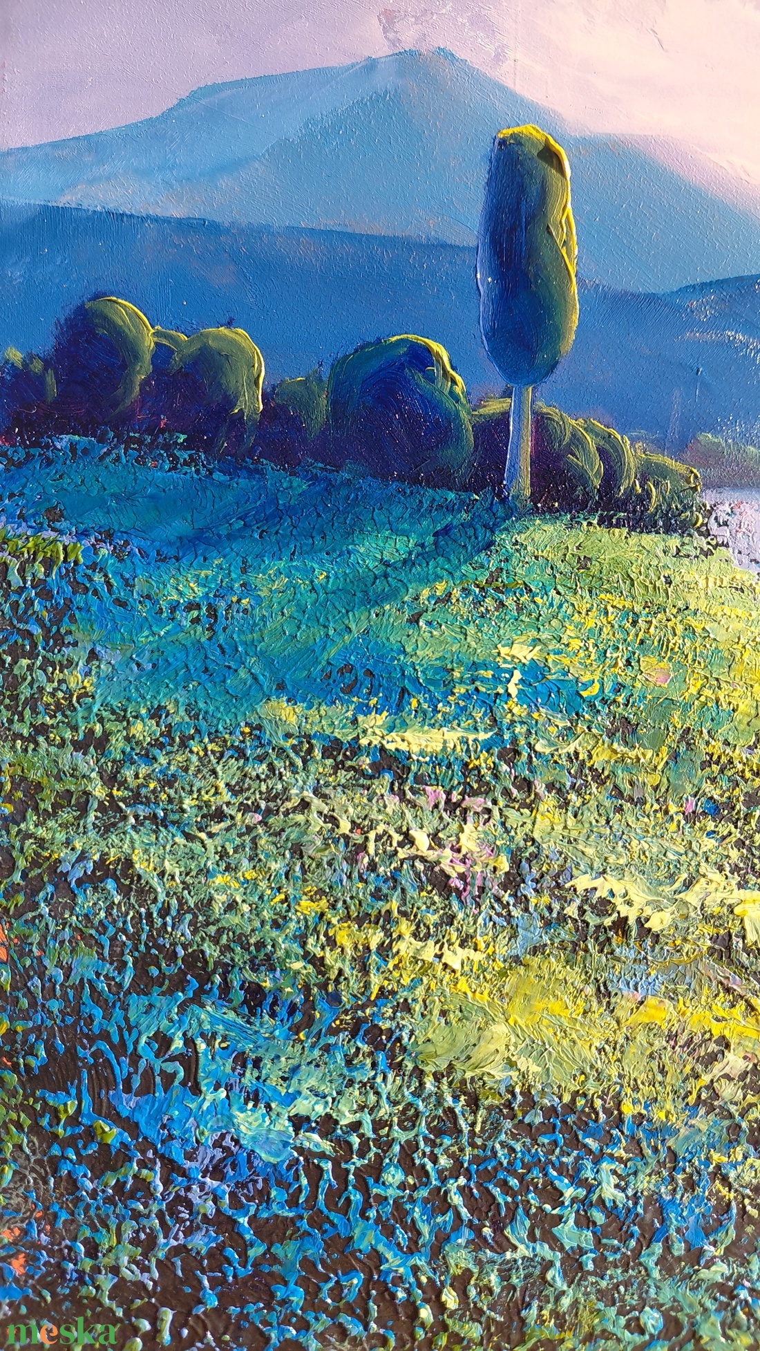 Hajnali nyugalom - Eredeti, texturált, absztrakt tájkép, olajfestmény - művészet - festmény - olajfestmény - Meska.hu