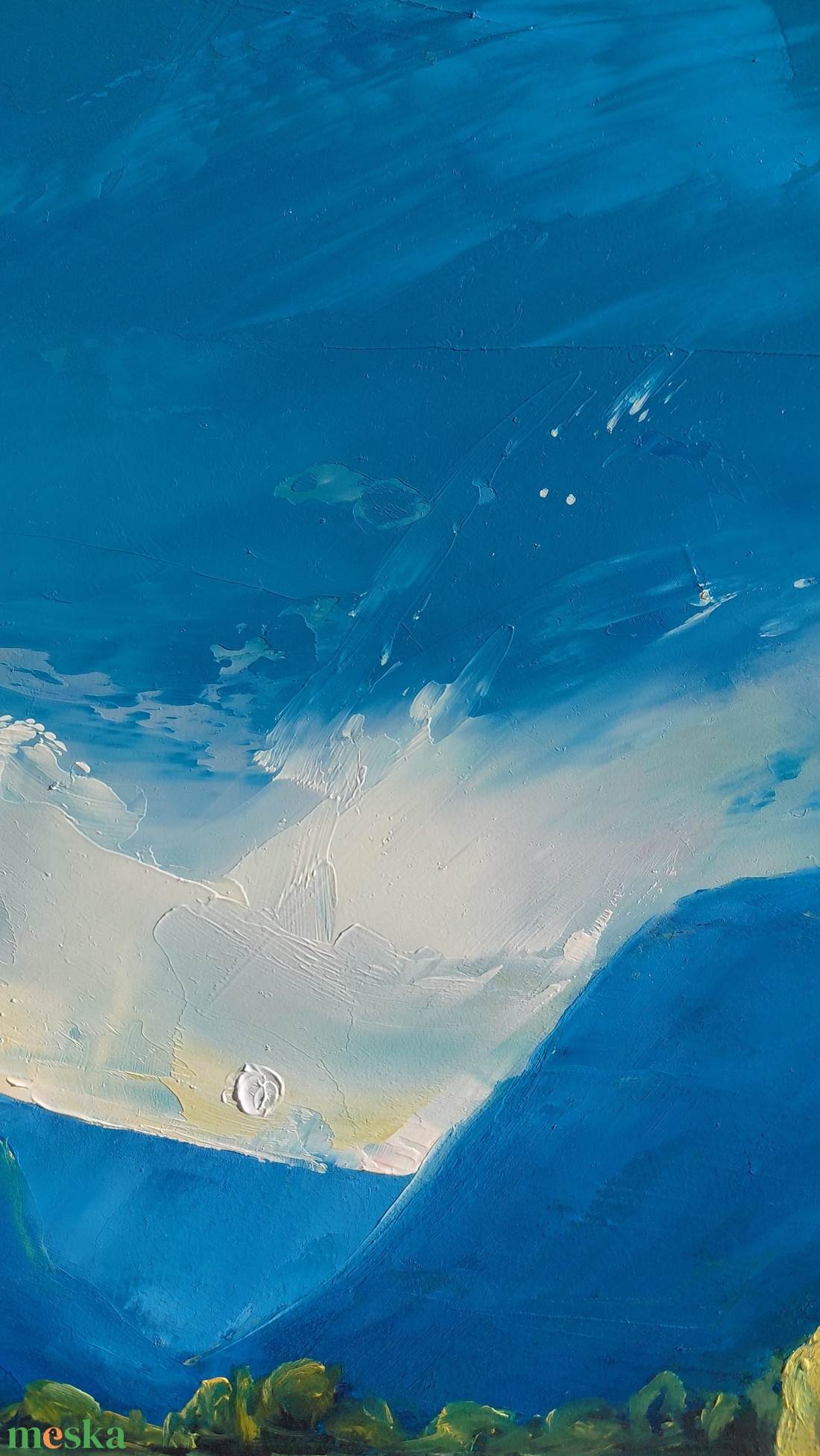 Nyári áramlás - Eredeti, texturált, absztrakt tájkép, olajfestmény - művészet - festmény - olajfestmény - Meska.hu