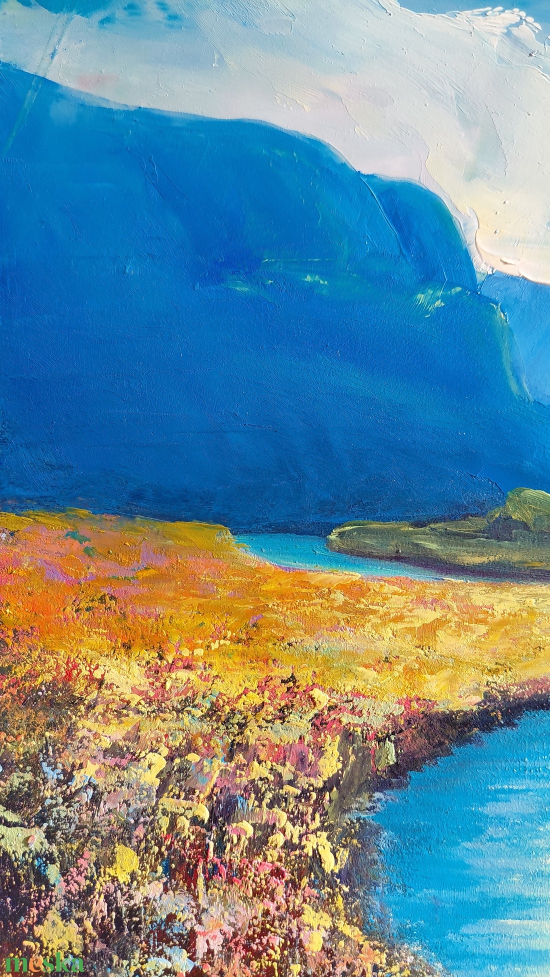 Nyári áramlás - Eredeti, texturált, absztrakt tájkép, olajfestmény - művészet - festmény - olajfestmény - Meska.hu