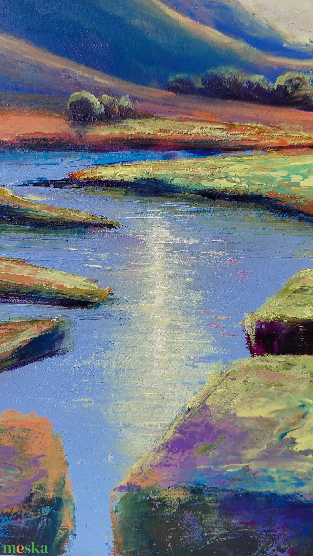 Út a fénybe - Eredeti, texturált, absztrakt tájkép, olajfestmény - művészet - festmény - olajfestmény - Meska.hu