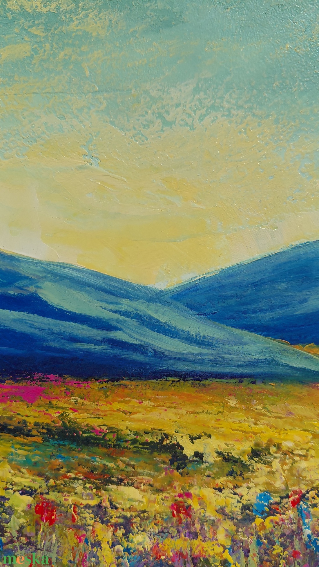 Titkos völgy - Eredeti, texturált, absztrakt tájkép, olajfestmény - művészet - festmény - olajfestmény - Meska.hu
