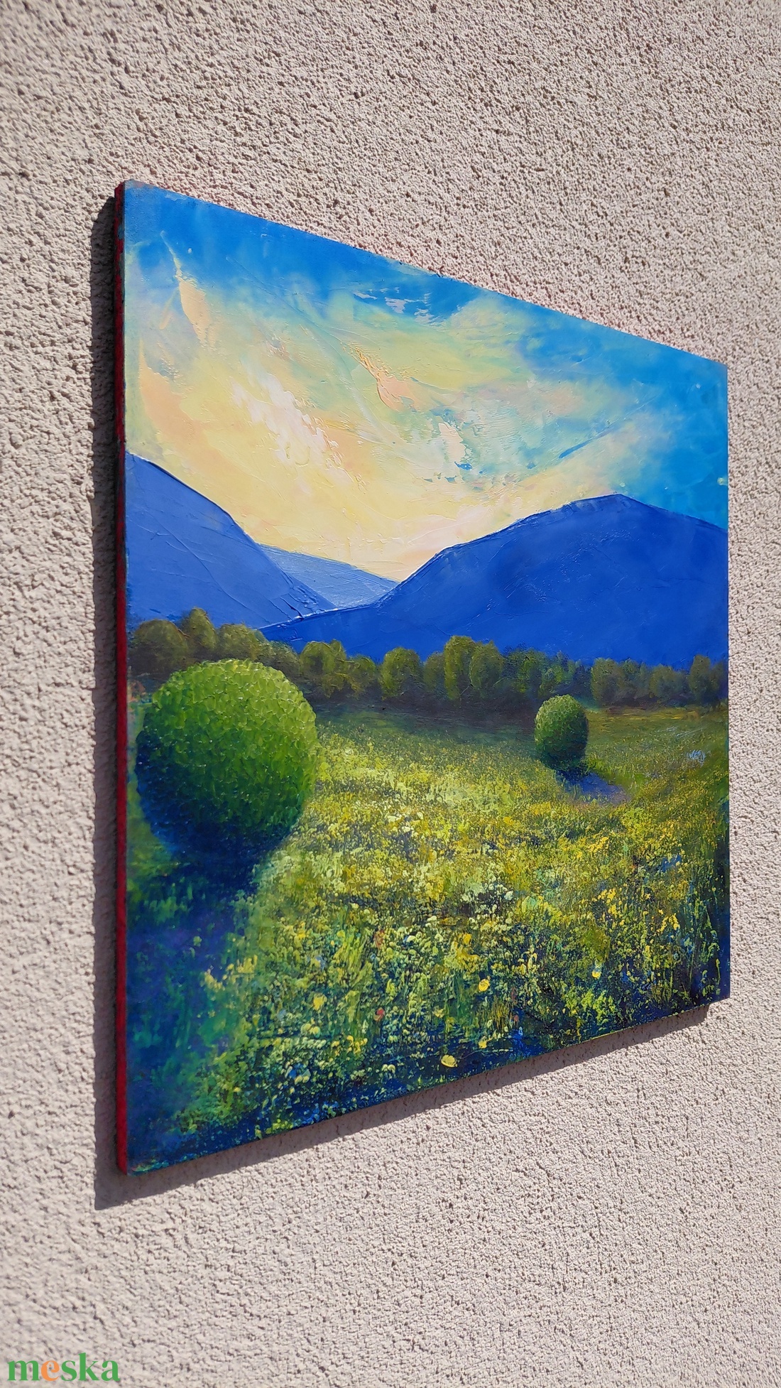 A nyár pereme - Eredeti, texturált, absztrakt tájkép, olajfestmény - művészet - festmény - olajfestmény - Meska.hu