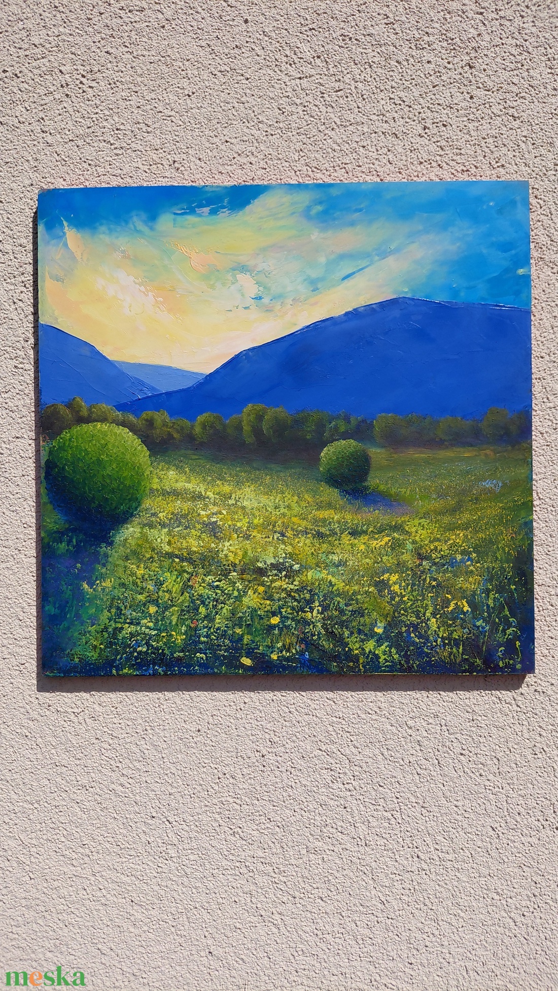 A nyár pereme - Eredeti, texturált, absztrakt tájkép, olajfestmény - művészet - festmény - olajfestmény - Meska.hu