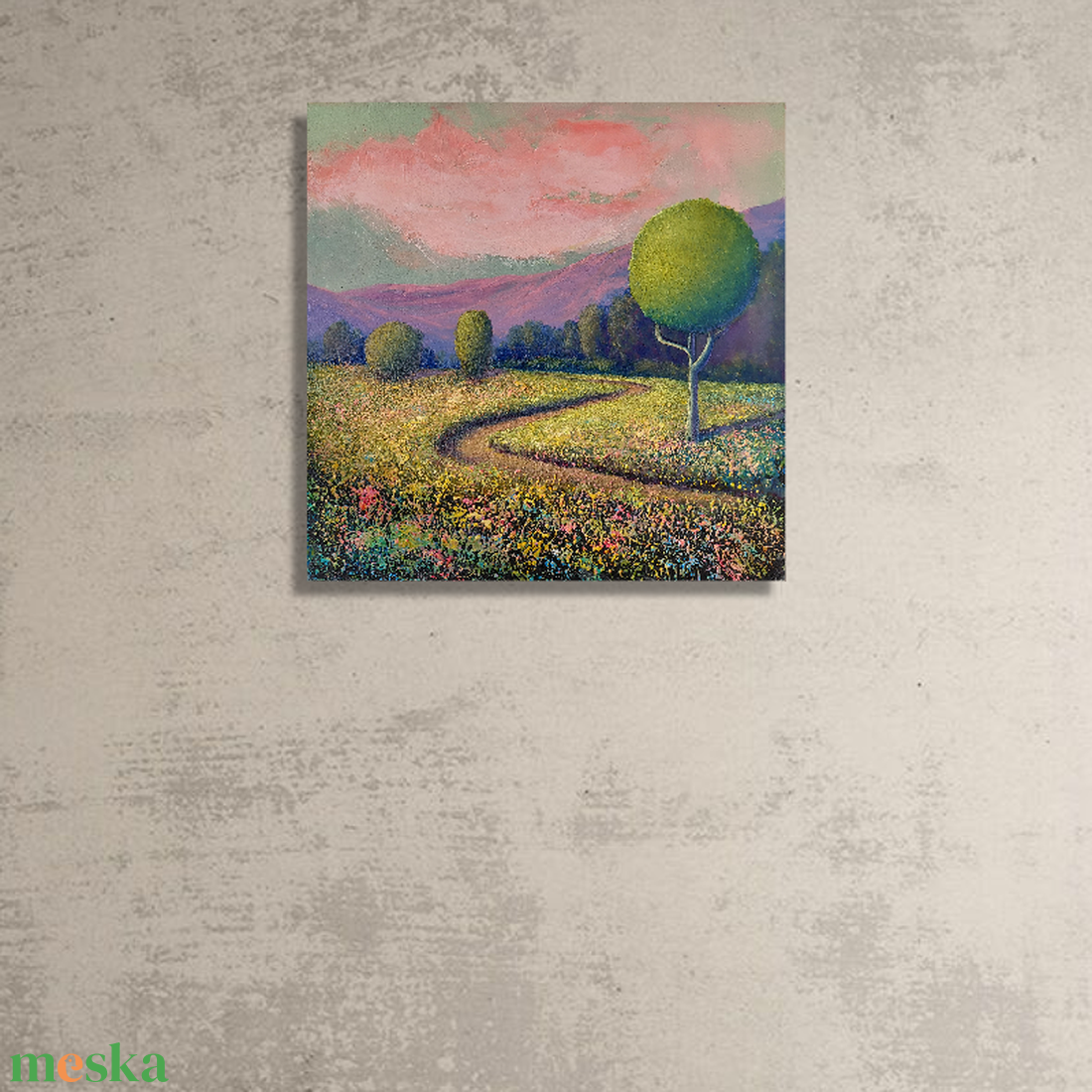 Hazaút - Eredeti, texturált, absztrakt tájkép, olajfestmény  - művészet - festmény - olajfestmény - Meska.hu
