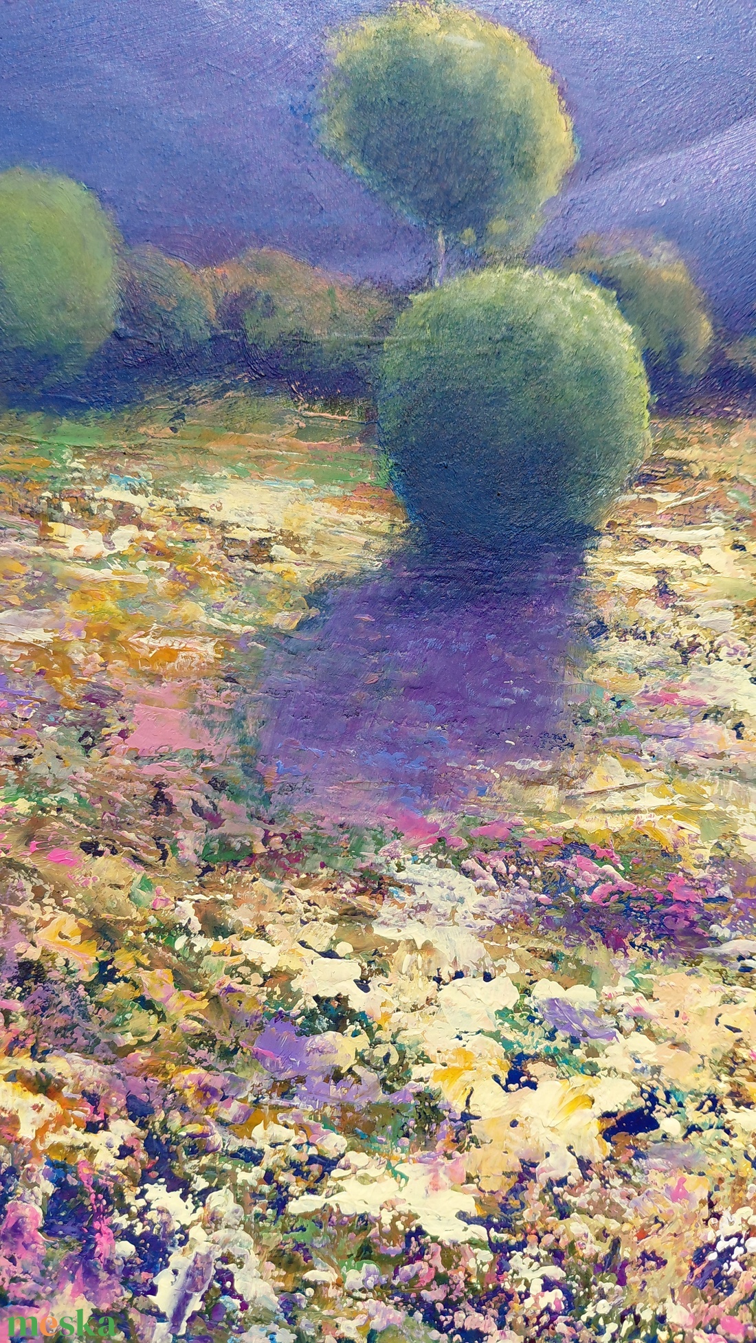 Időn túli táj - Eredeti, texturált, absztrakt tájkép, olajfestmény - művészet - festmény - olajfestmény - Meska.hu