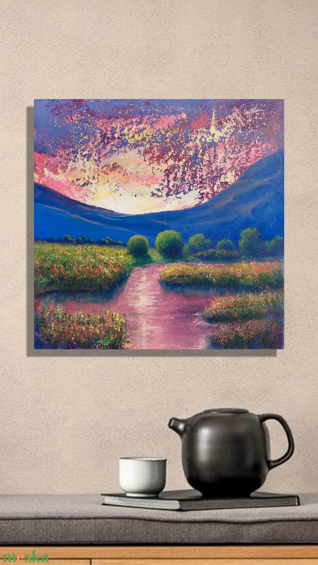 Csendes újrakezdés - Eredeti, texturált, absztrakt tájkép, olajfestmény - művészet - festmény - olajfestmény - Meska.hu