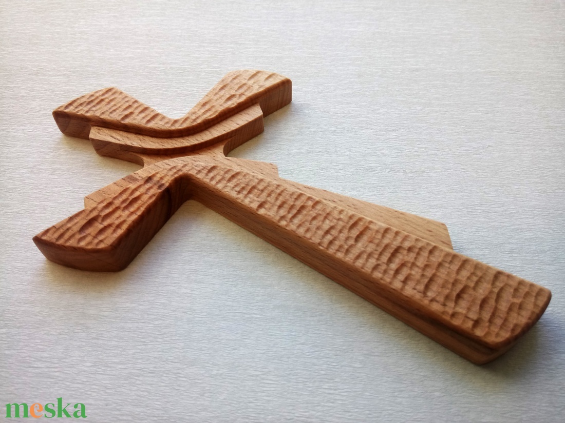 Modern fali kereszt, fából készült feszület 18.5 cm - otthon & életmód - vallás - kereszt - Meska.hu
