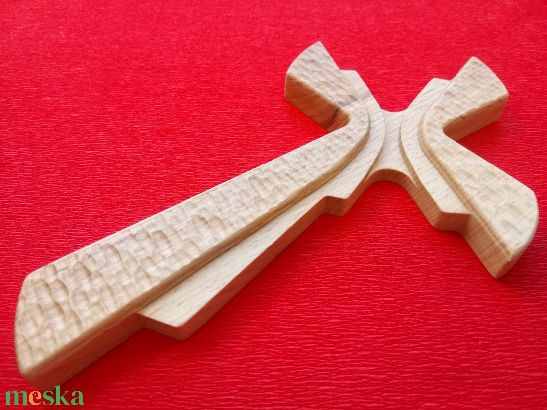 Modern fali kereszt, fából készült feszület 18.5 cm - otthon & életmód - vallás - kereszt - Meska.hu