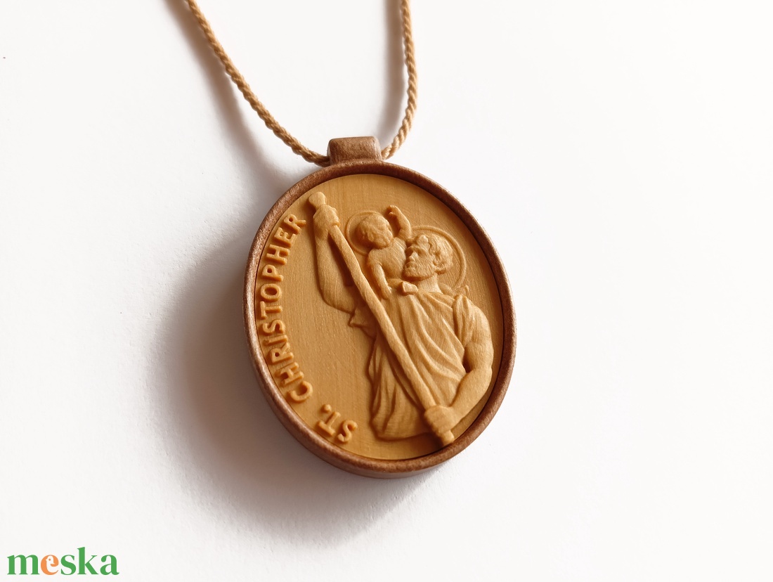 Szent Kristóf az utazók védőszentje - fa medál, autós függő - otthon & életmód - autó - visszapillantó dísz - Meska.hu Szent Kristóf az utazók védőszentje - fa medál, autós függő - otthon & életmód - autó - visszapillantó dísz - Meska.hu