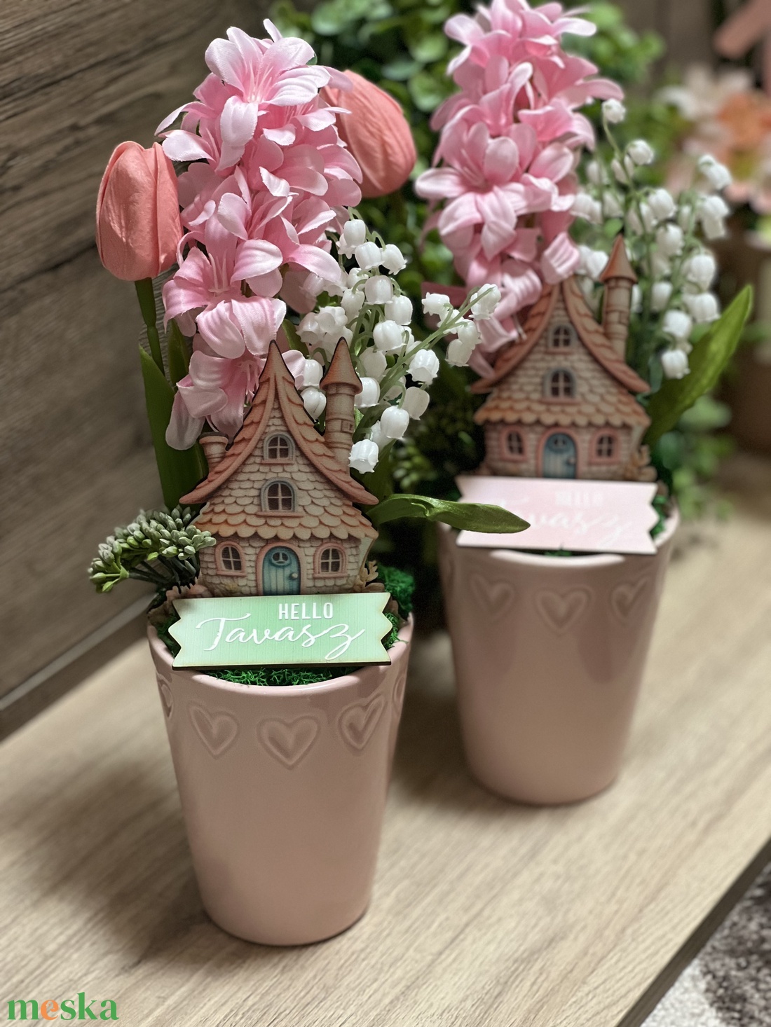 Házikós dísz zöld táblával - otthon & életmód - dekoráció - asztal és polc dekoráció - asztaldísz - Meska.hu