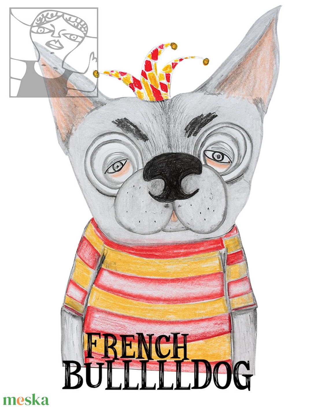 Francia bulldog - kutyás férfi/uniszex póló  - ruha & divat - férfi ruha - póló - Meska.hu