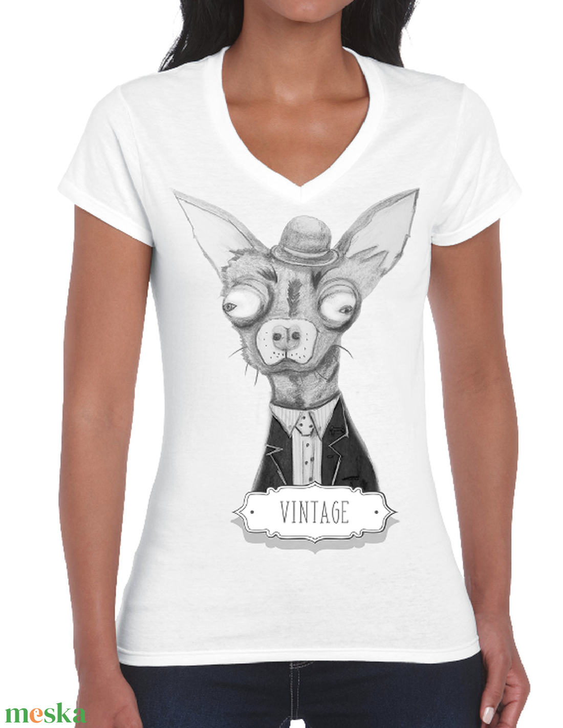 Csivava bácsika  - kutyás női póló - ruha & divat - női ruha - póló, felső - Meska.hu