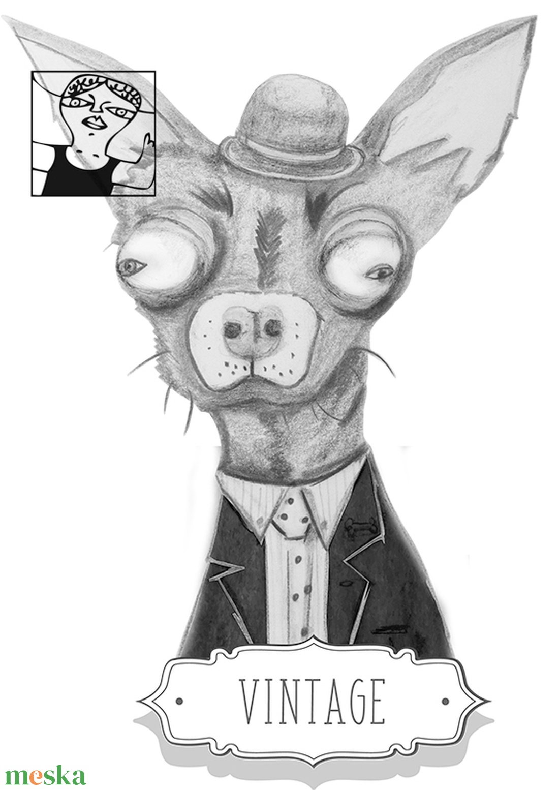 Csivava bácsika  - kutyás női póló - ruha & divat - női ruha - póló, felső - Meska.hu