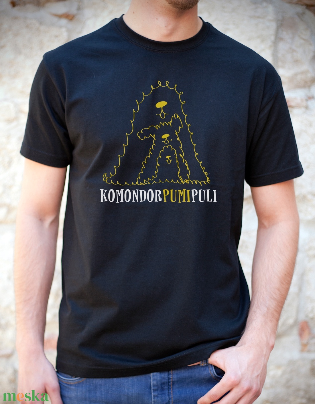 Komondor, pumi, puli - magyar kutyás férfi/uniszex póló  - ruha & divat - férfi ruha - póló - Meska.hu