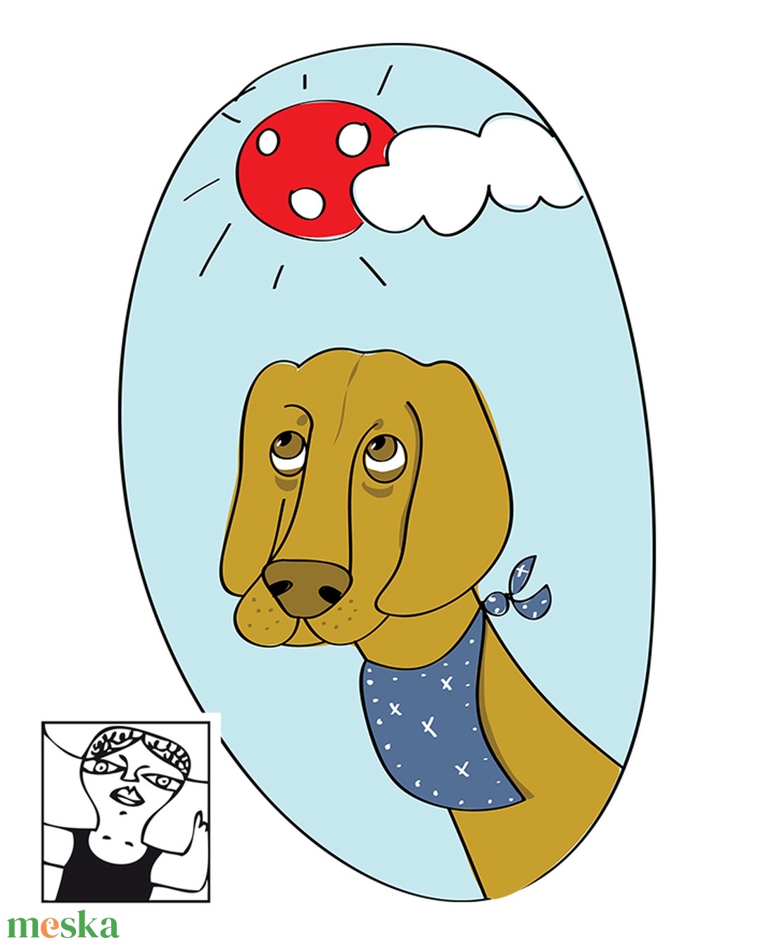 Vizsla - kutyás női póló, V-nyakú  - ruha & divat - női ruha - póló, felső - Meska.hu