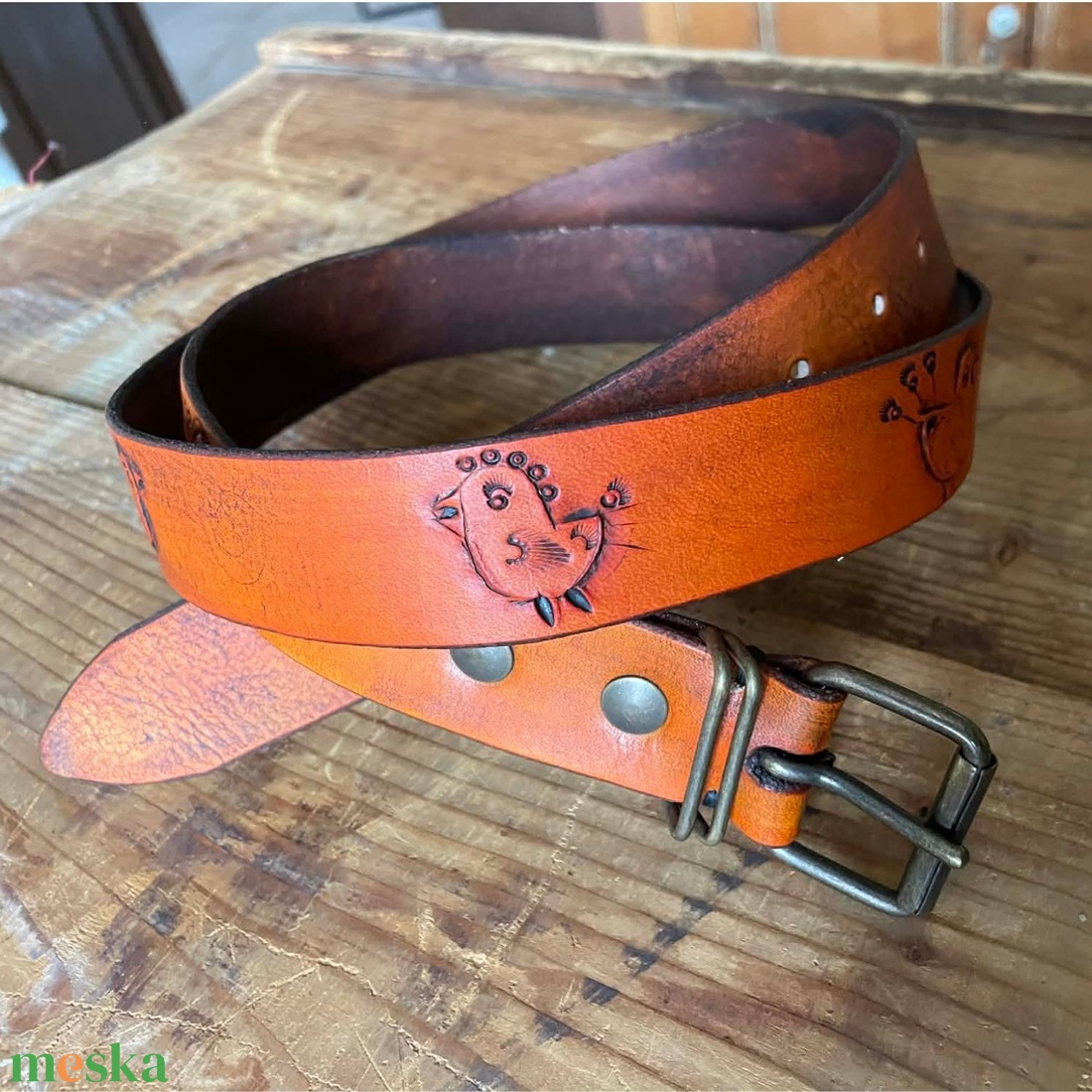 Madaras bőr öv - ruha & divat - öv & övcsat - öv - Meska.hu