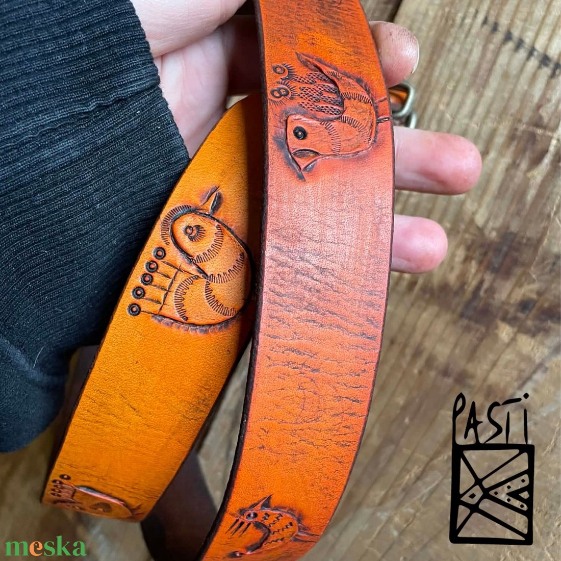 Madaras bőr öv - ruha & divat - öv & övcsat - öv - Meska.hu