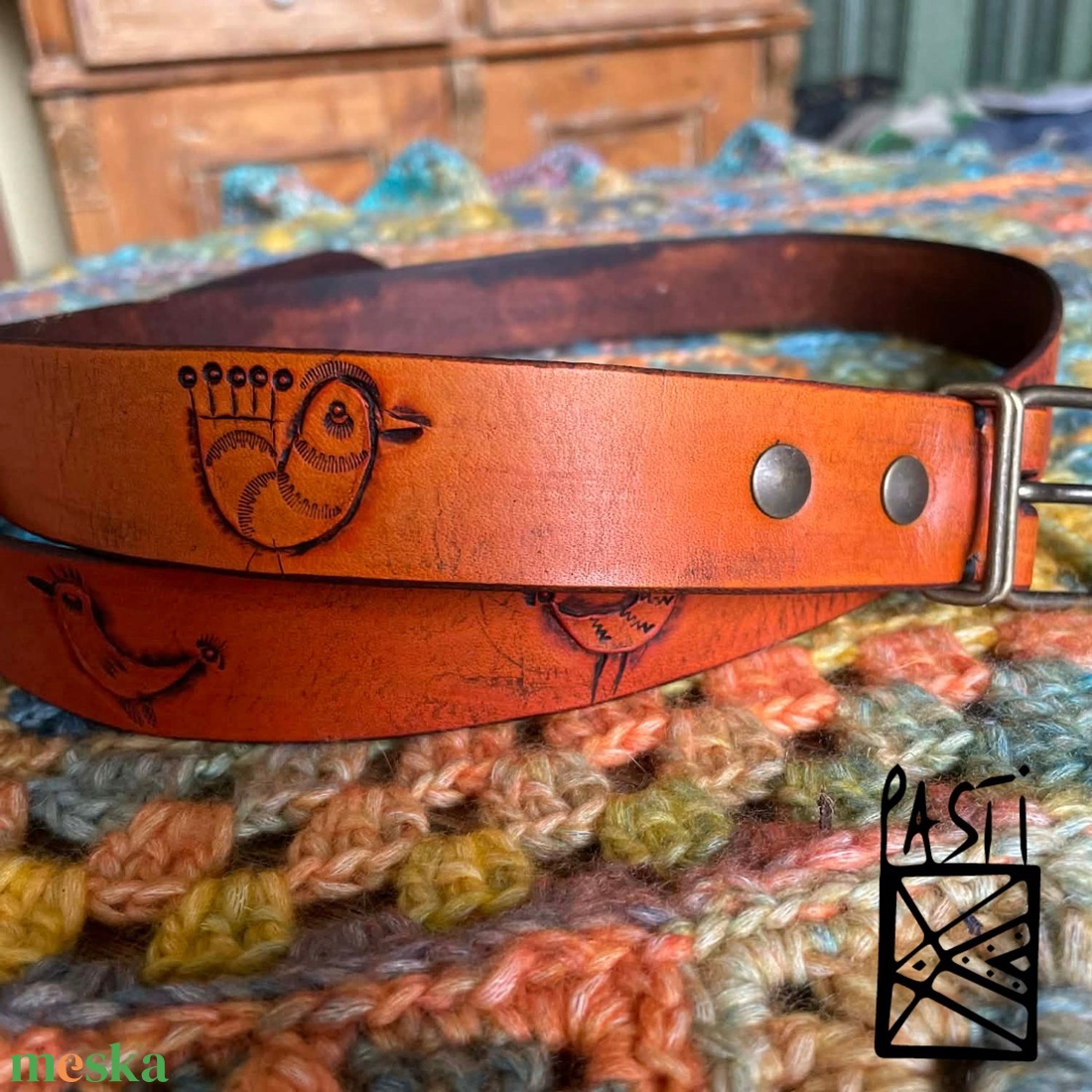 Madaras bőr öv - ruha & divat - öv & övcsat - öv - Meska.hu