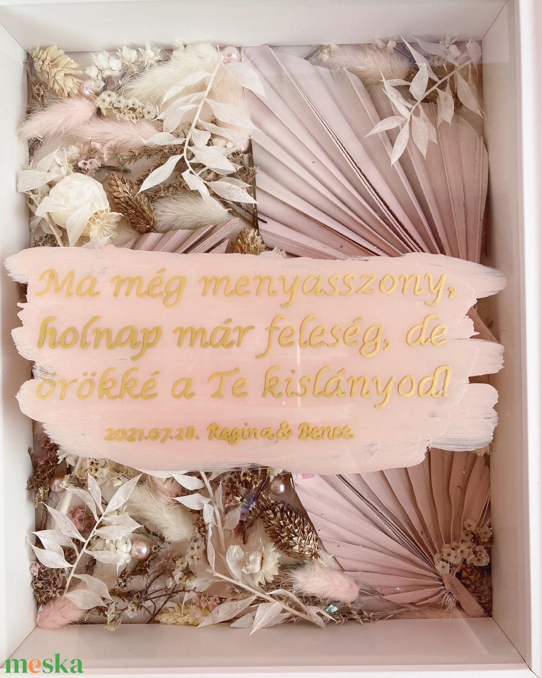 Egyedi szárazvirágos szülőköszöntők (fotók, babaposzterek) - esküvő - emlék & ajándék - szülőköszöntő ajándék - Meska.hu