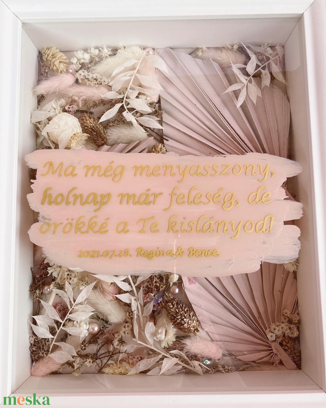 Egyedi szárazvirágos szülőköszöntők (fotók, babaposzterek) - esküvő - emlék & ajándék - szülőköszöntő ajándék - Meska.hu