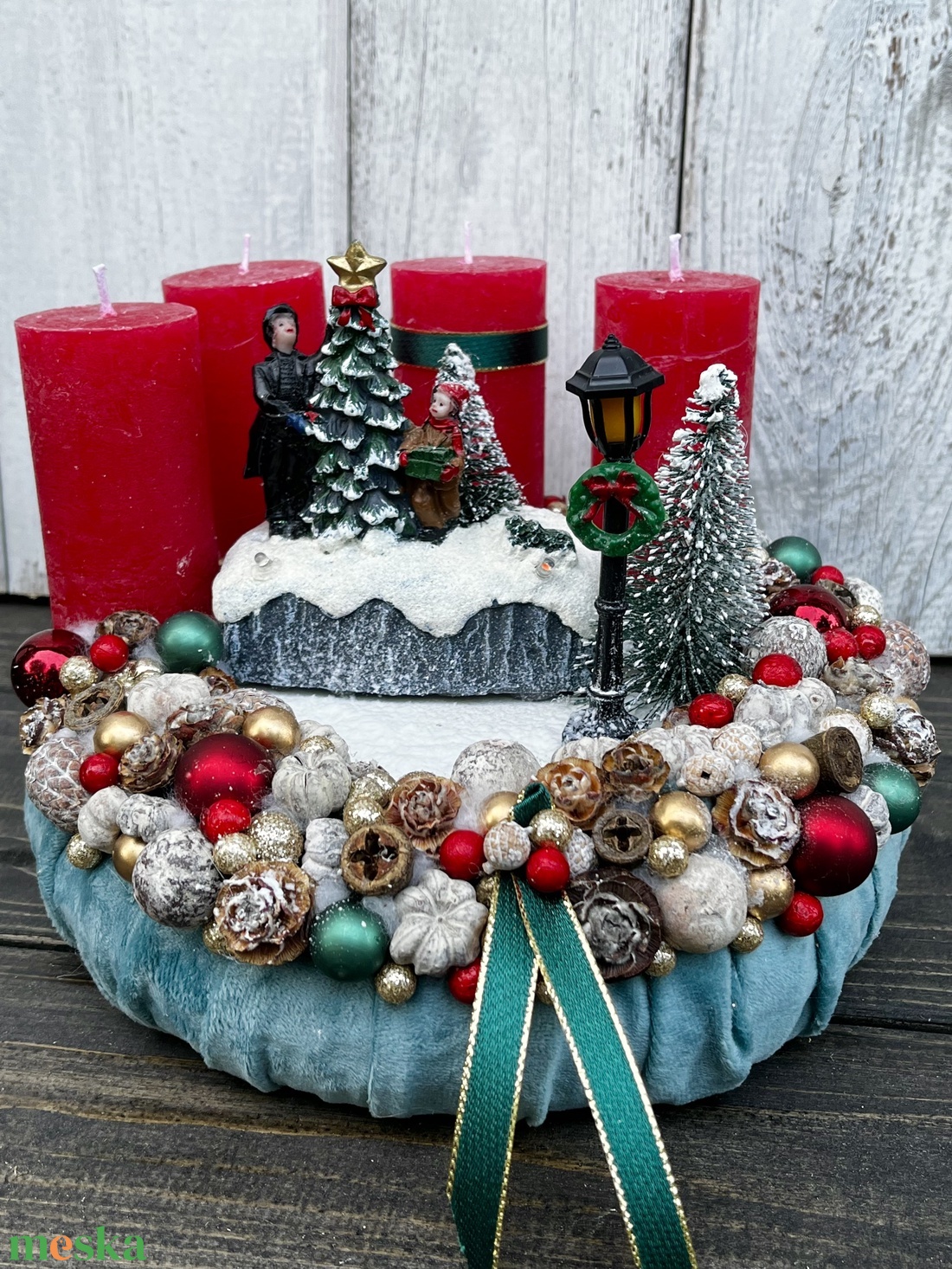 Adventi koszorú (karácsonyi falu) - karácsony - adventi díszek - adventi koszorú - Meska.hu Adventi koszorú (karácsonyi falu) - karácsony - adventi díszek - adventi koszorú - Meska.hu