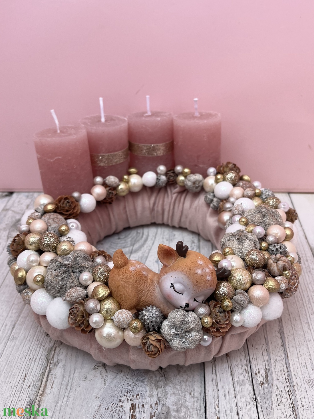 Adventi koszorú (rózsaszín bambis) - karácsony - adventi díszek - adventi koszorú - Meska.hu Adventi koszorú (rózsaszín bambis) - karácsony - adventi díszek - adventi koszorú - Meska.hu
