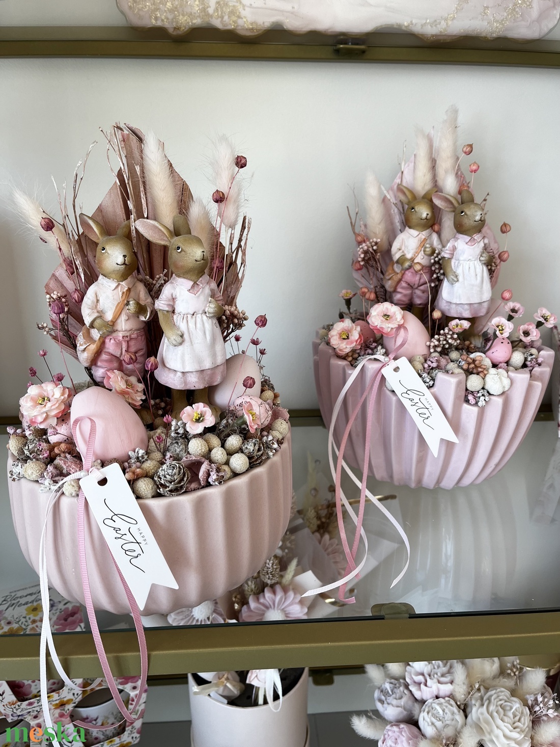 Nyuszis asztaldísz - ünnepi díszek, dekorációk - húsvéti díszek és dekorációk - húsvéti asztaldíszek - Meska.hu