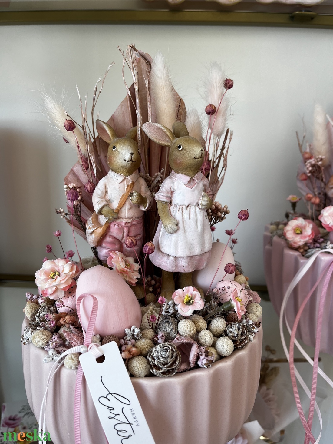 Nyuszis asztaldísz - ünnepi díszek, dekorációk - húsvéti díszek és dekorációk - húsvéti asztaldíszek - Meska.hu