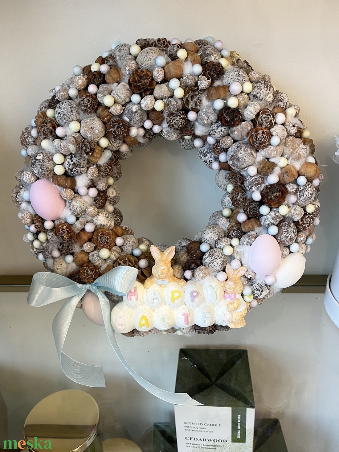 Húsvéti Ajtódísz (pasztell) - ünnepi díszek, dekorációk - húsvéti díszek és dekorációk - húsvéti ajtódísz, kopogtató - Meska.hu