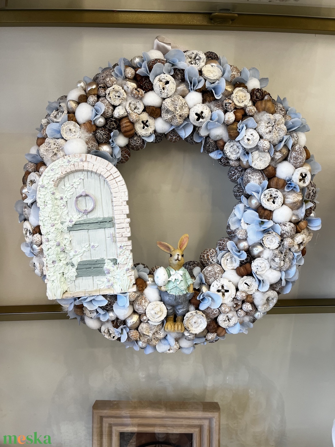 Húsvéti Ajtódísz ( nyuszis ) - ünnepi díszek, dekorációk - húsvéti díszek és dekorációk - húsvéti ajtódísz, kopogtató - Meska.hu