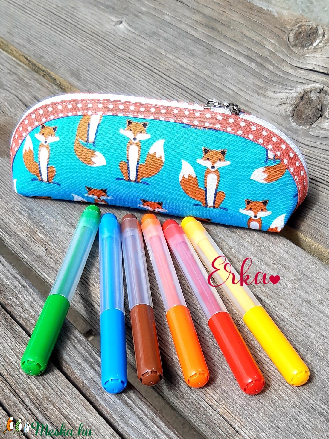 Rókás tolltartó kreatív alkotócsomag - diy (csináld magad) - egységcsomag - Meska.hu