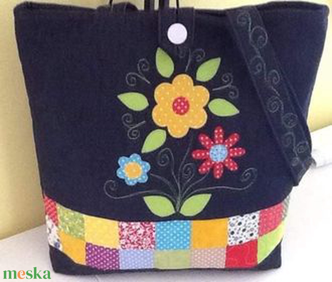 Virágos táska kreatív alkotócsomag, videóval - diy (csináld magad) - egységcsomag - Meska.hu