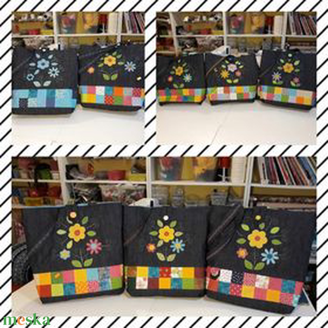 Virágos táska kreatív alkotócsomag, videóval - diy (csináld magad) - egységcsomag - Meska.hu