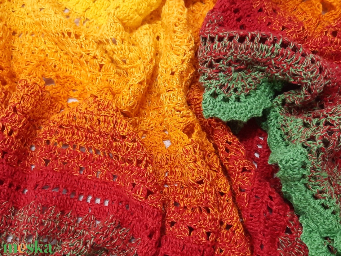 Spring mood horgolt kendő - ruha & divat - sál, sapka, kendő - fejpánt - Meska.hu