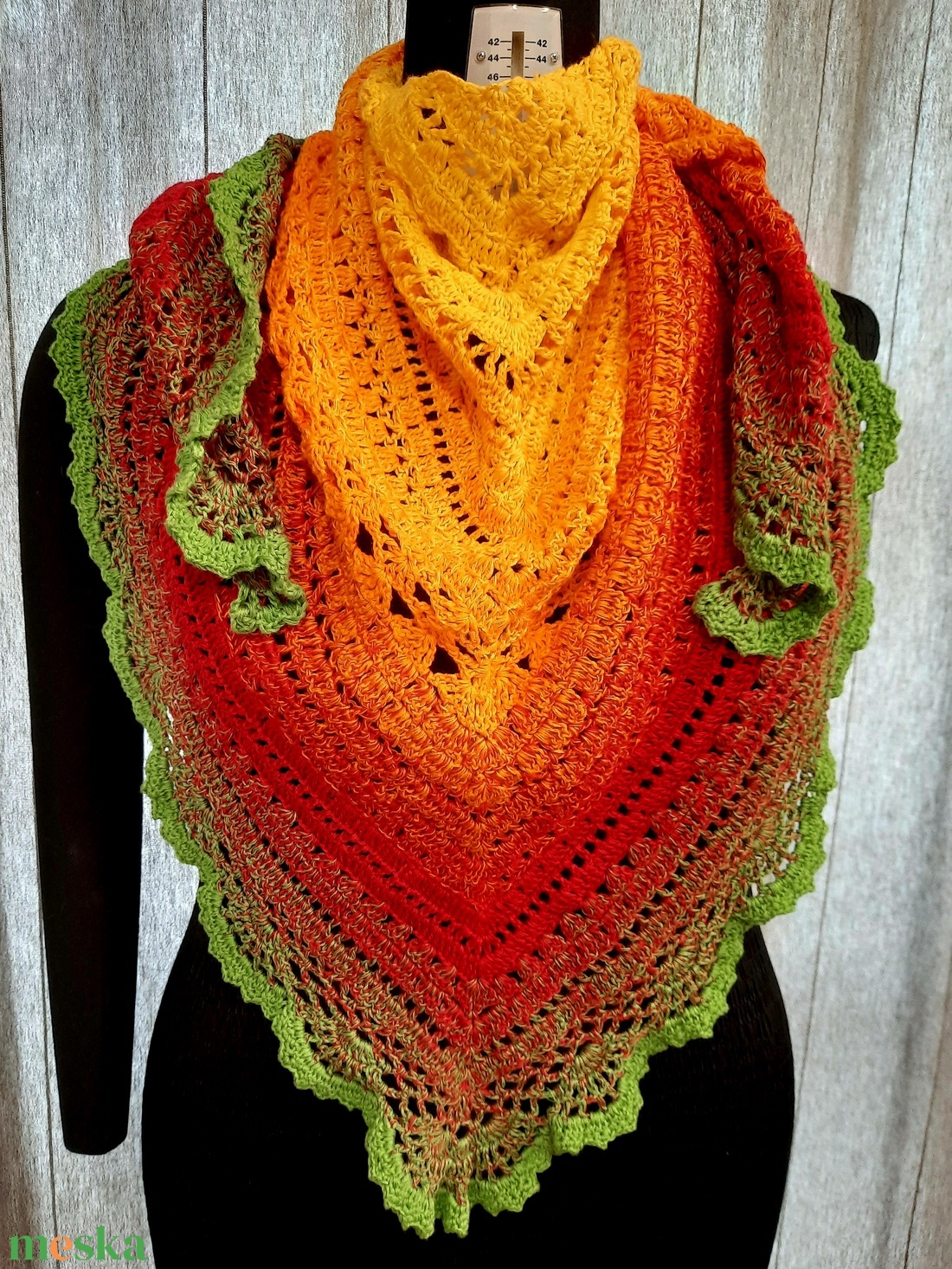 Spring mood horgolt kendő - ruha & divat - sál, sapka, kendő - fejpánt - Meska.hu