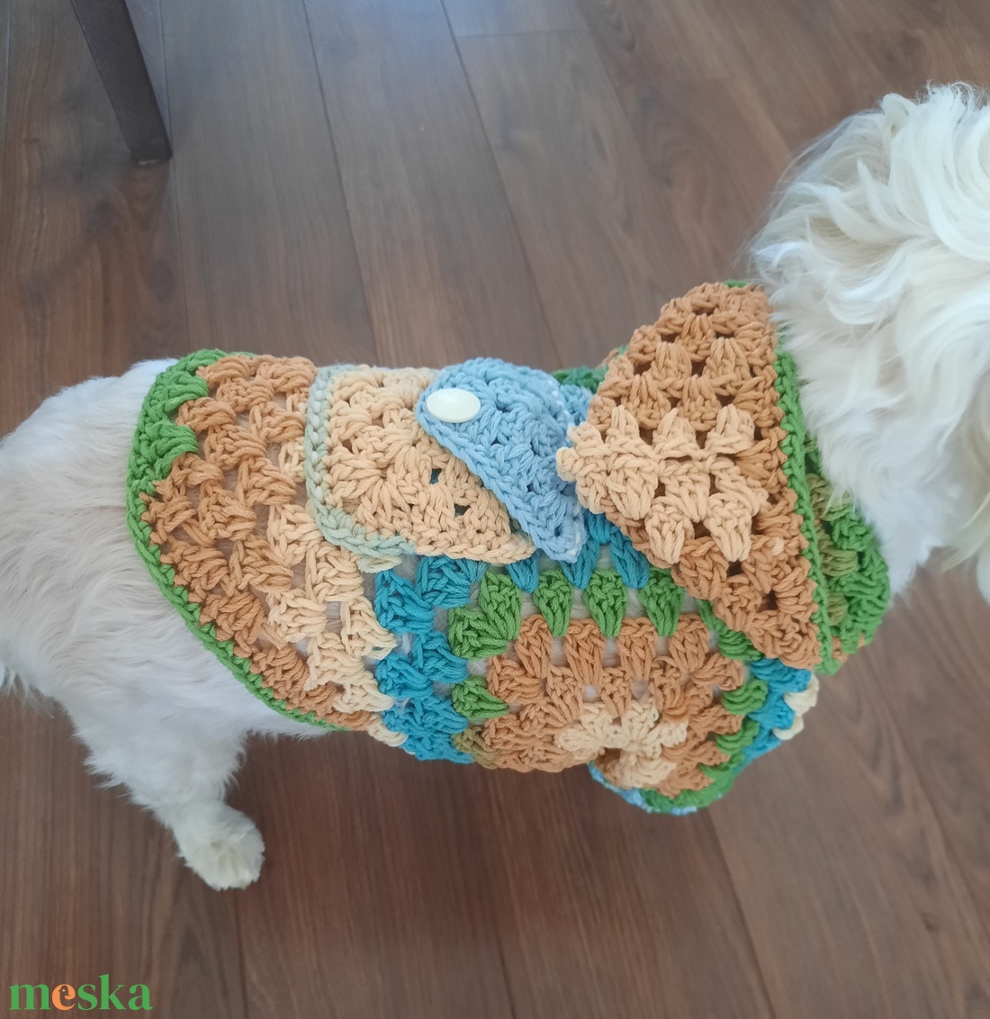 Horgolt kutyaruha őszi színek - otthon & életmód - kisállatoknak - kutyáknak - kutya ruházat - Meska.hu