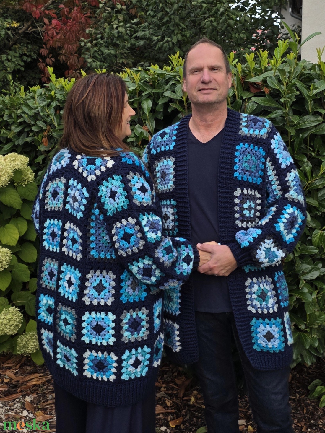 Erka  Kabátmesék:  Kettenkékben páros kabátok - ruha & divat - női ruha - kardigánok - Meska.hu