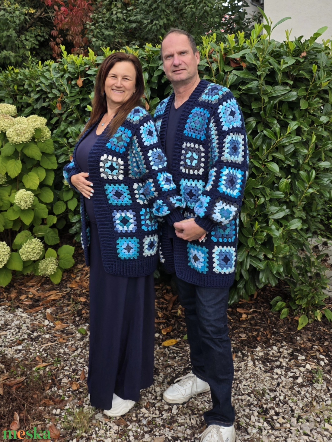 Erka  Kabátmesék:  Kettenkékben páros kabátok - ruha & divat - női ruha - kardigánok - Meska.hu