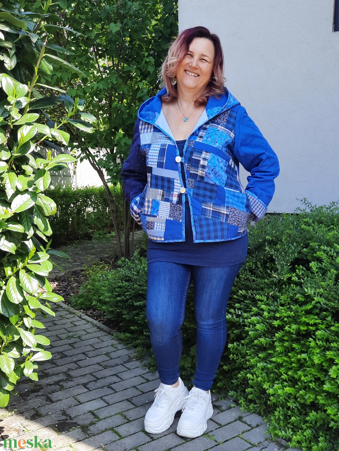 Erka -Kabátmesék: Kékvarázs 42/44-es méret - ruha & divat - női ruha - kabát - Meska.hu