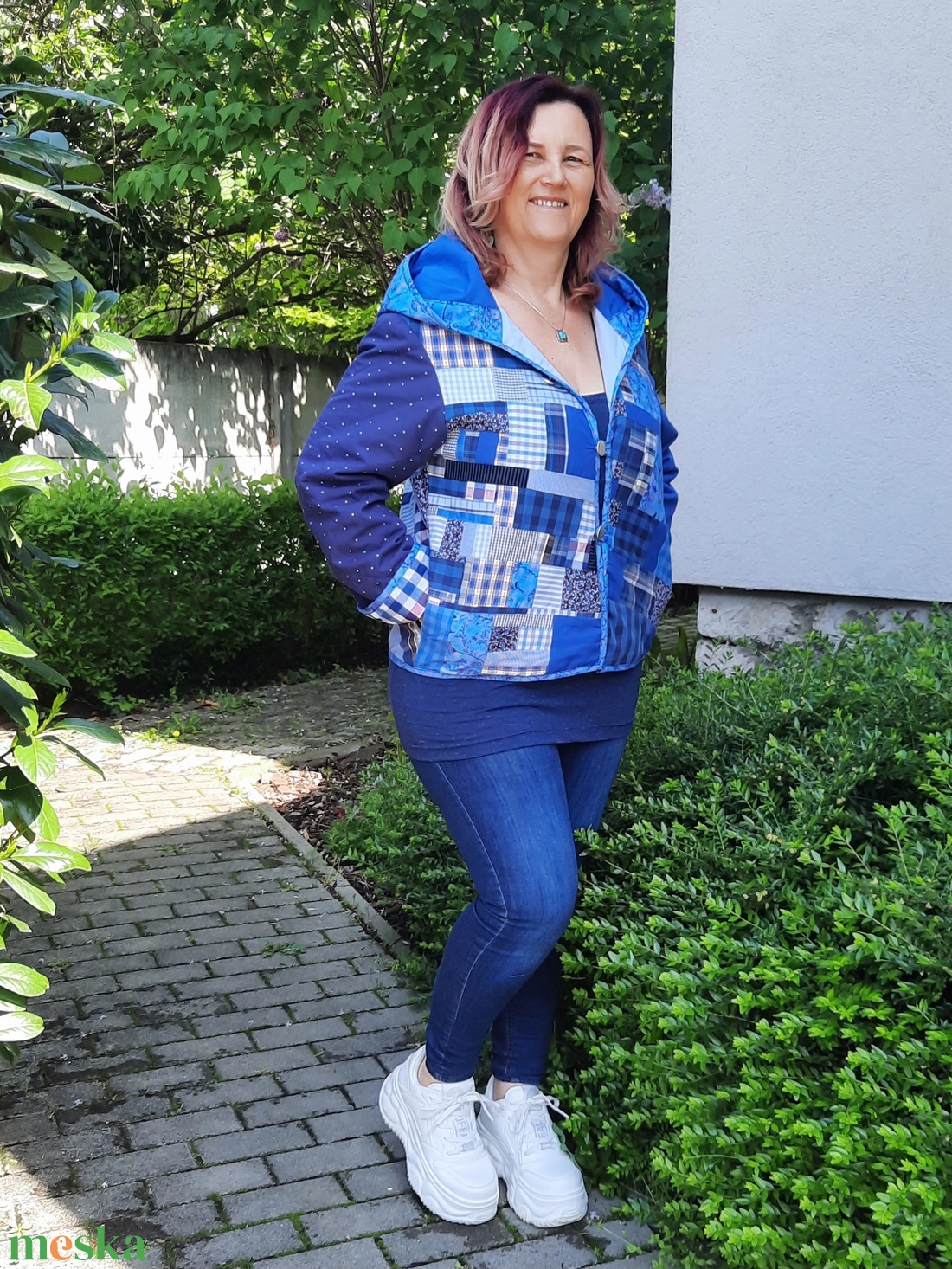 Erka -Kabátmesék: Kékvarázs 42/44-es méret - ruha & divat - női ruha - kabát - Meska.hu