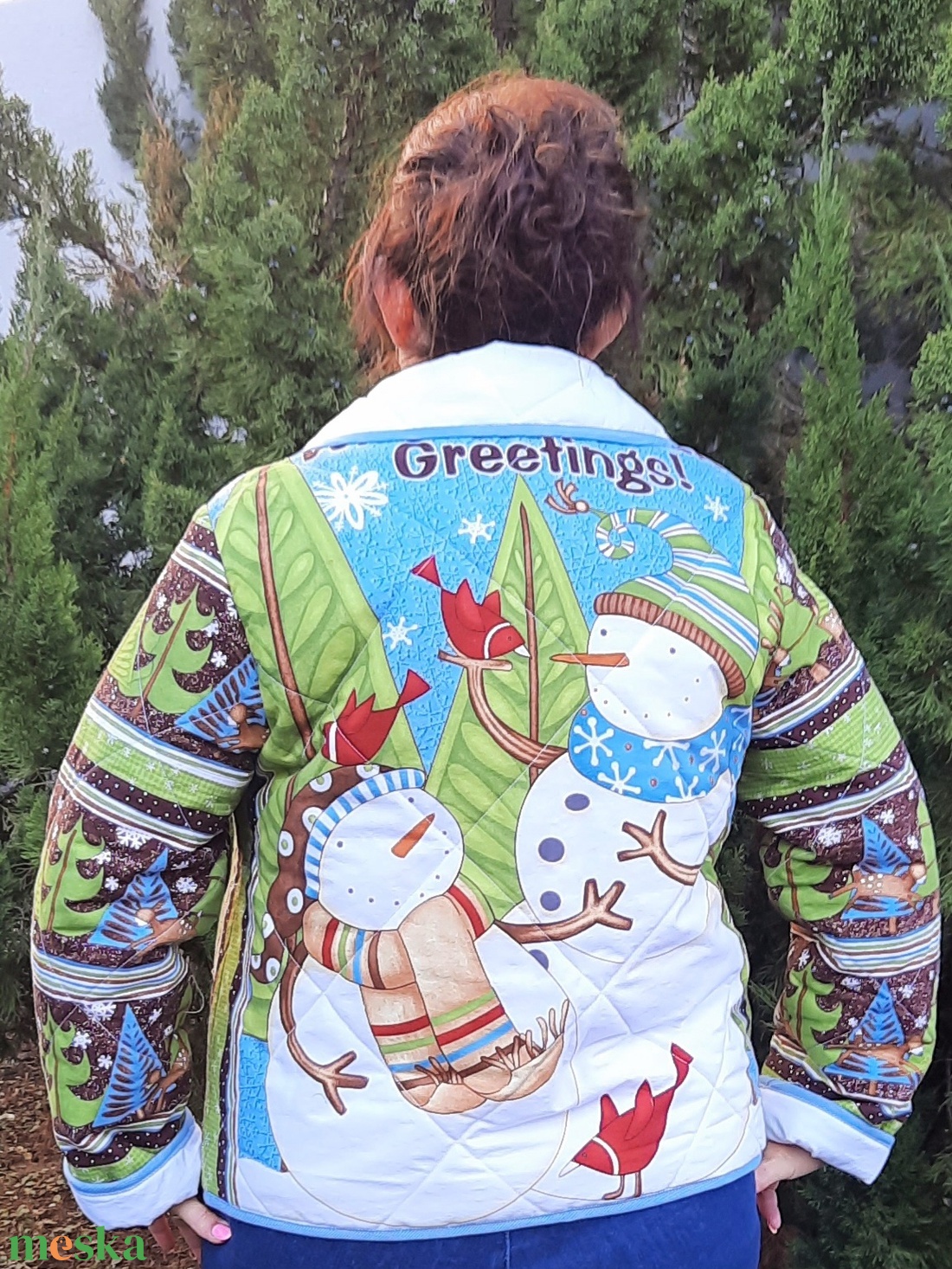 Erka -Kabátmesék: Hóemberkék 42/44-es méret - ruha & divat - női ruha - kabát - Meska.hu