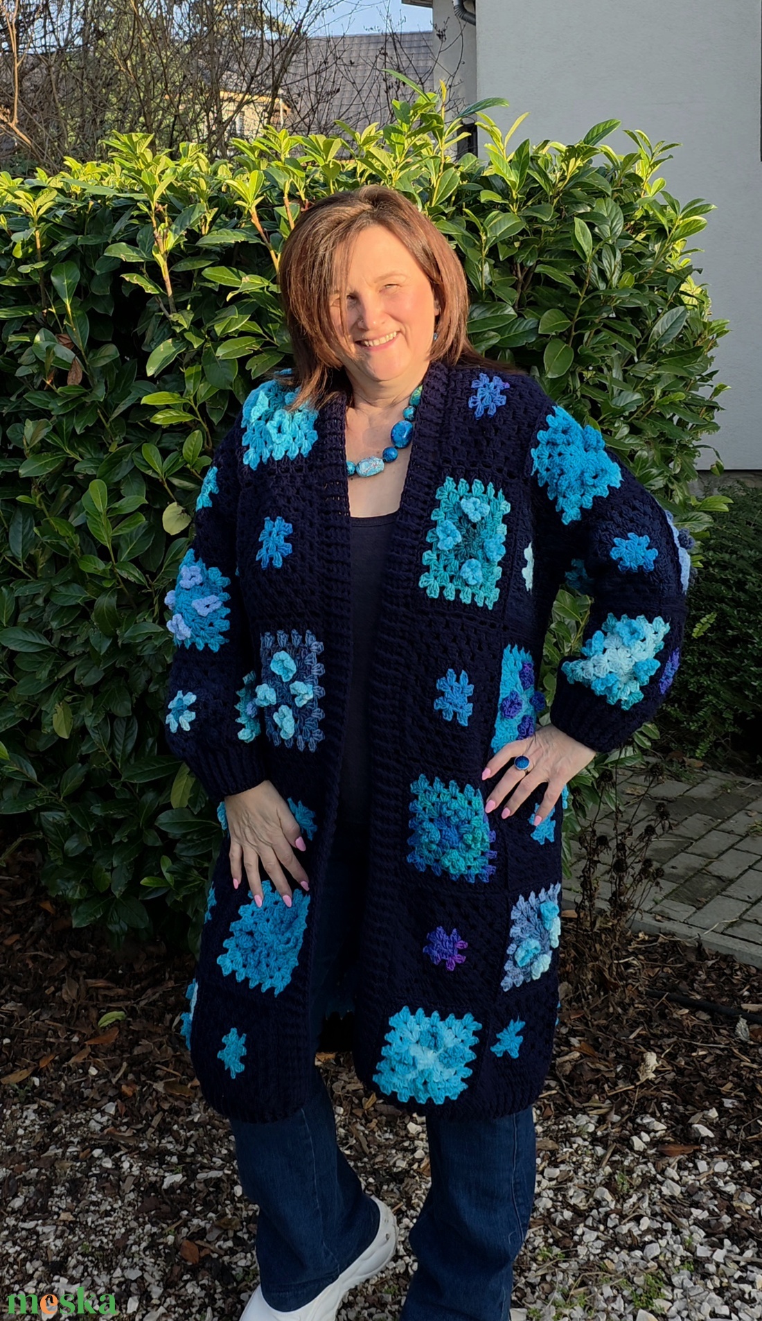 Erka kabátmesék: Éjkert � a csendben nyíló virágok kabátja 44/46-os méret - ruha & divat - női ruha - kardigánok - Meska.hu