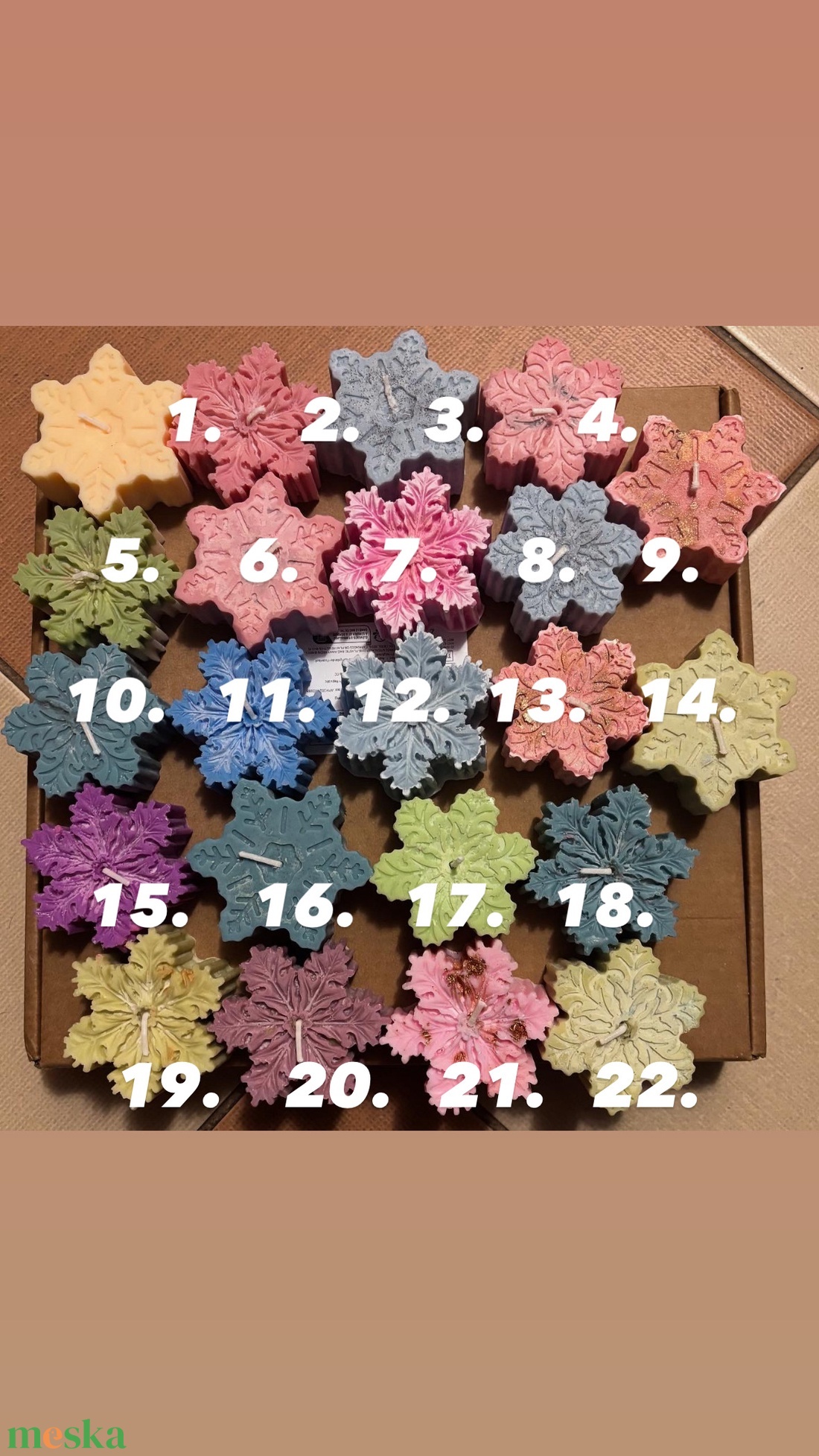 Hópehely gyertyák - otthon & életmód - gyertya, illat, aroma - gyertya - Meska.hu