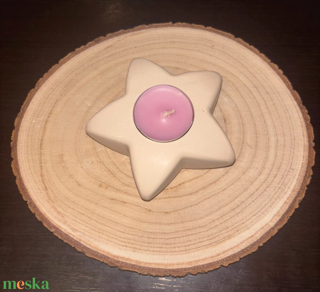 Csillag alakú gipsz mécsestartó  - otthon & életmód - gyertya, illat, aroma - mécses és mécsestartó - Meska.hu