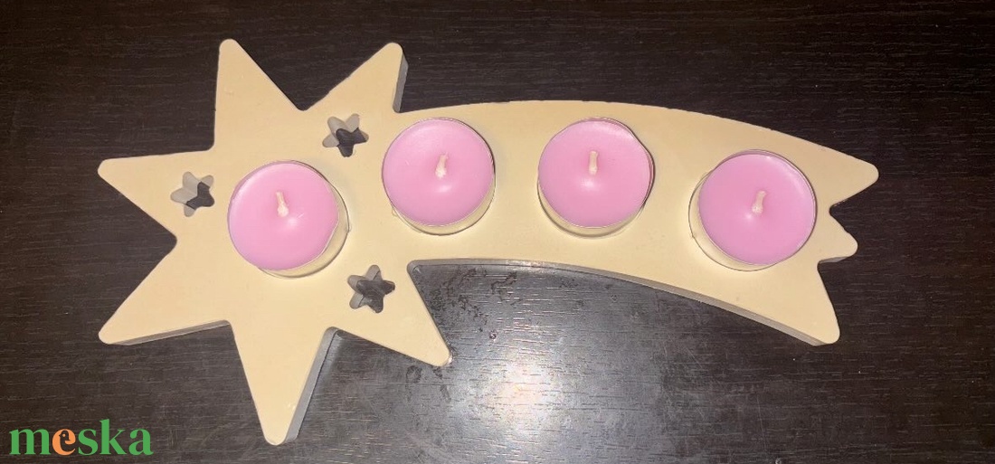 Kerámia adventi mécsestartó  - karácsony - adventi díszek - adventi asztaldísz - Meska.hu