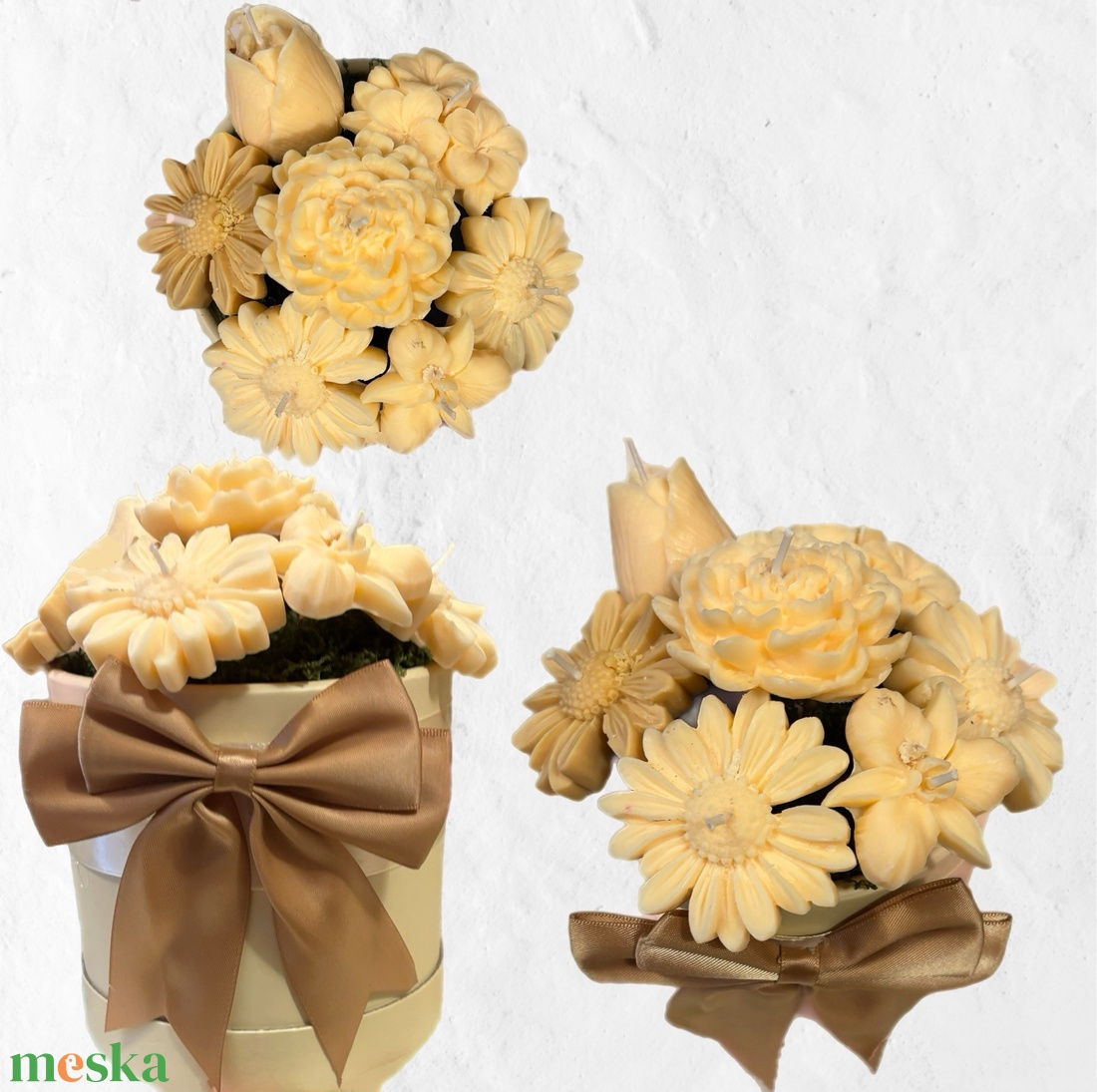 Gyertya virágboxok - otthon & életmód - virágdekoráció - virágok - virágbox - Meska.hu