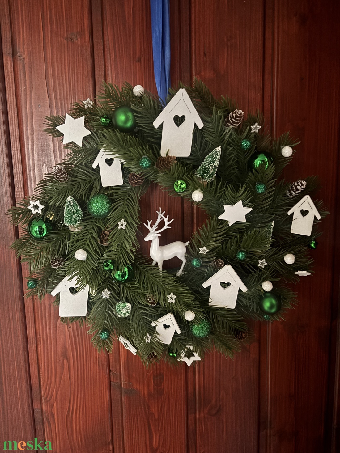 Szarvasos kopogtató - karácsony - adventi díszek - adventi gyertyadíszek és koszorúdíszek - Meska.hu