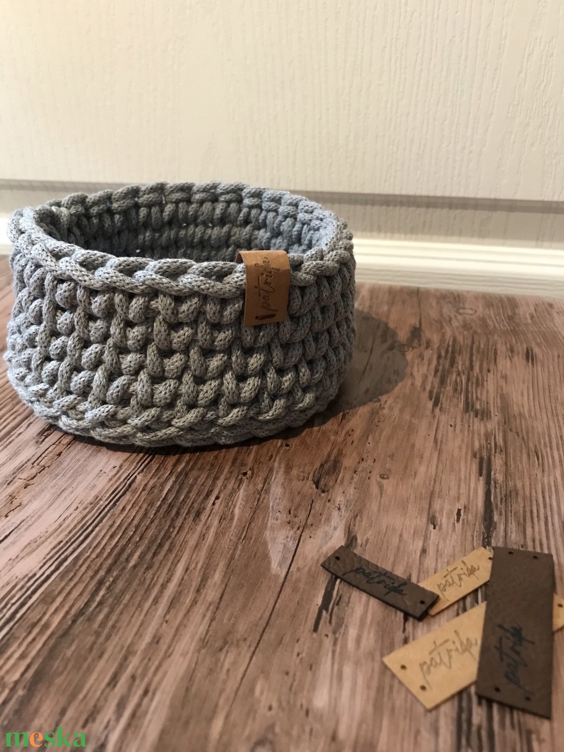 Horgolt tároló - otthon & életmód - fürdőszoba - fürdőszobai tároló - Meska.hu