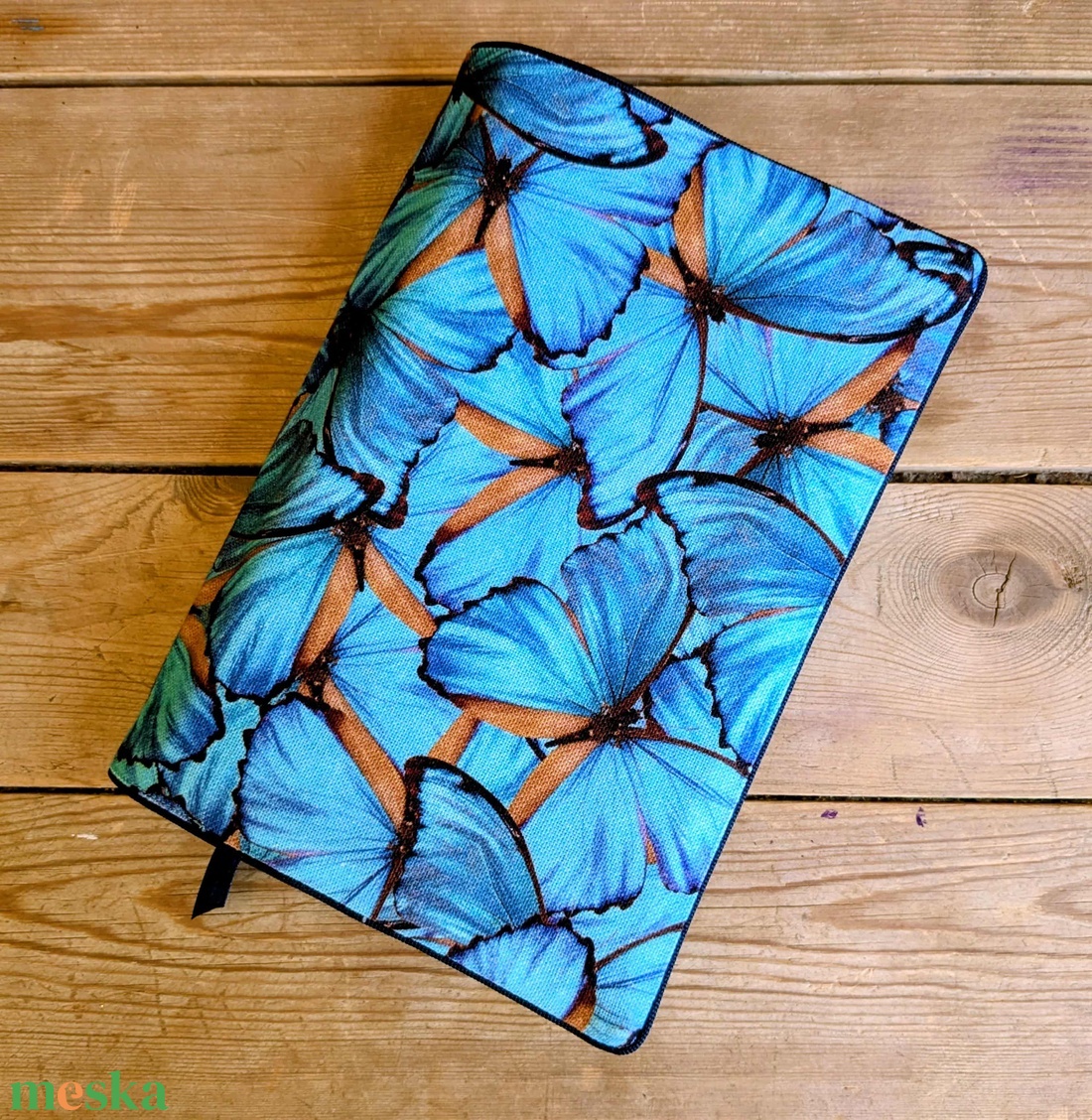 Könyvkabát - kék lepkés - otthon & életmód - papír, írószer - könyv- és füzetborító - Meska.hu